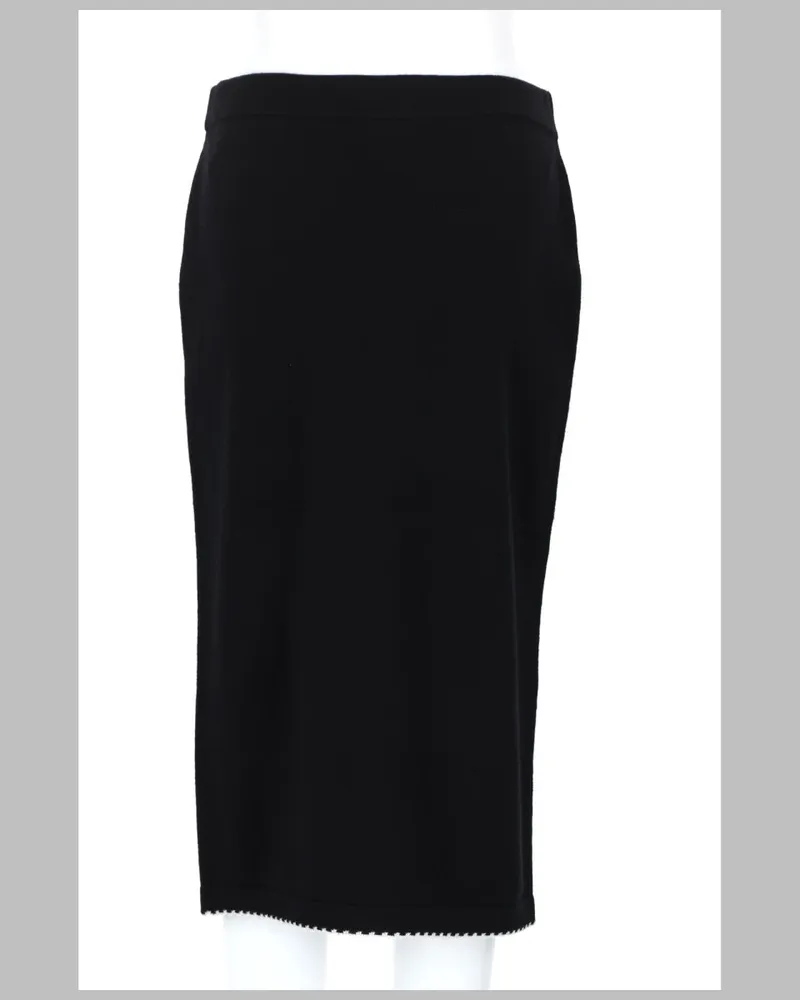 Tory Burch Wool Scalloped Hem Skirt — Black Black