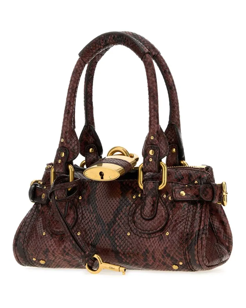 Chloé Women's Printed Leather Paddington Handbag Rosewood Borse A Tracolla Bag Brown