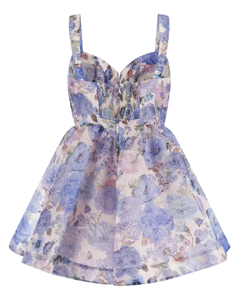 Zimmermann Women's Blue Linen Short Dress Blue