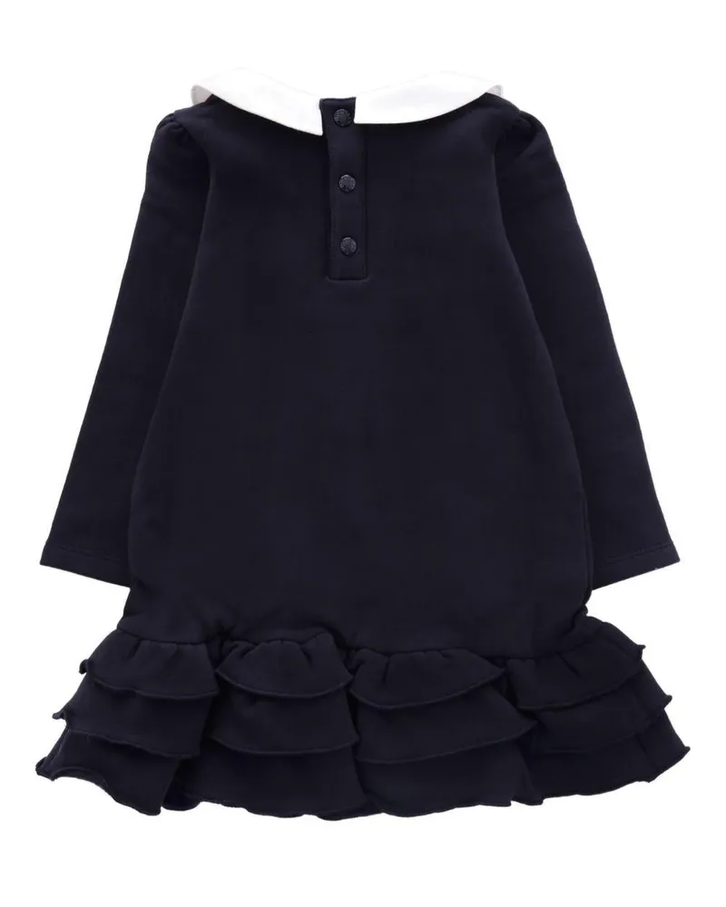 Moncler Girls Dress Blue Cotton; Elastane Blue