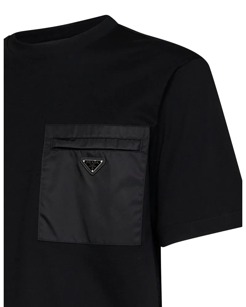 Prada Re-Nylon Patch Pocket T-Shirt — Black Black