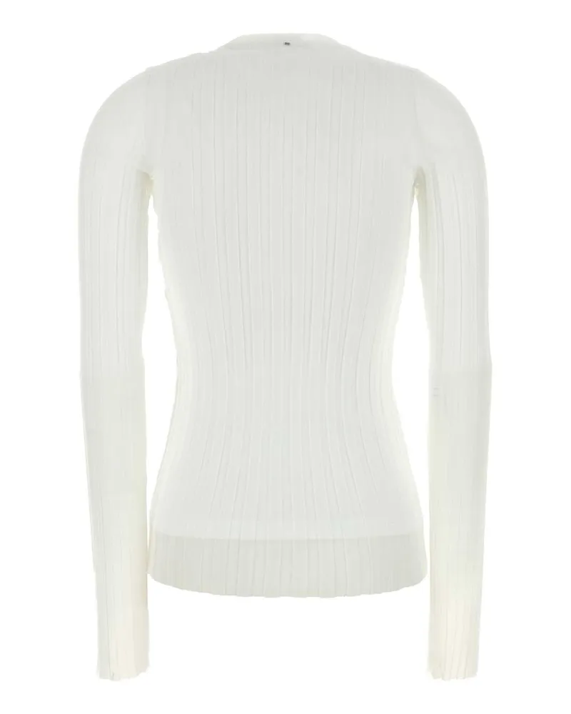 SPORTMAX Women's White Organza Acino1234 Top Bianco Ottico Exterior: Nylon Polyester Maglie Sweater White