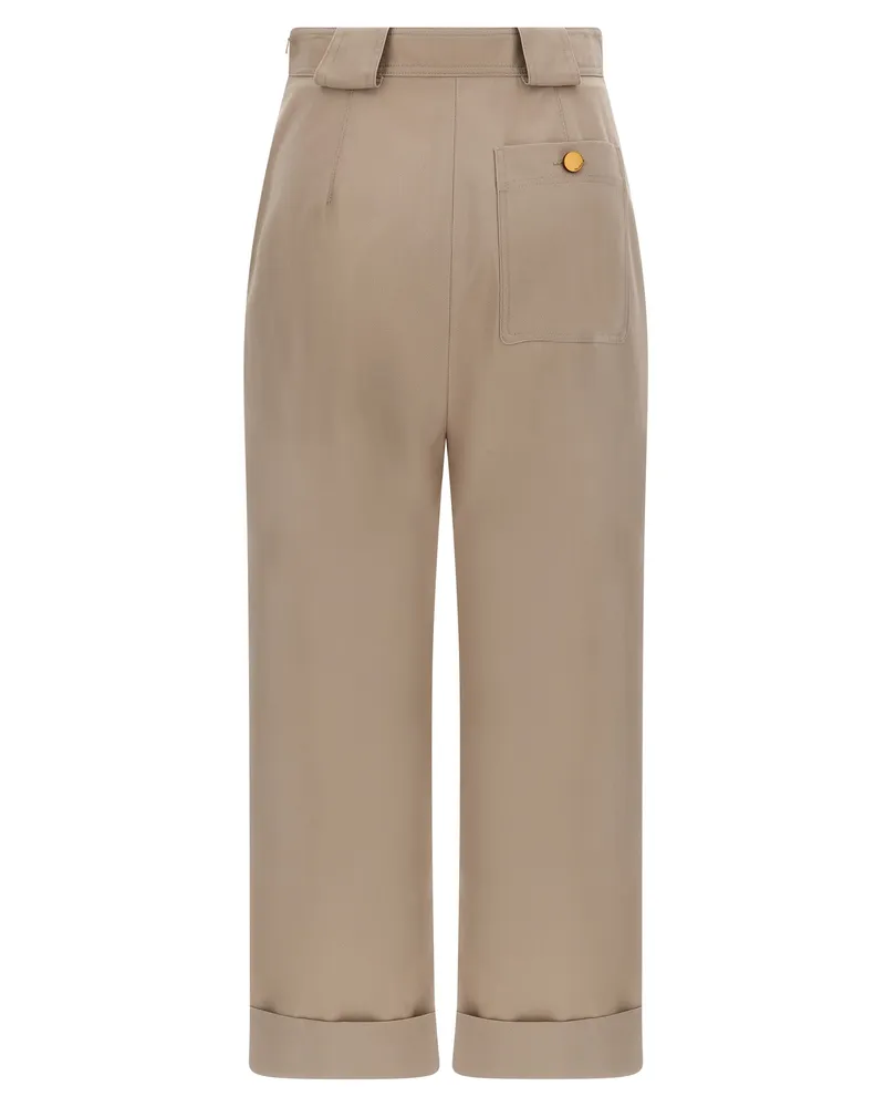 Max Mara Women's Beige Cotton Casual Pants Beige