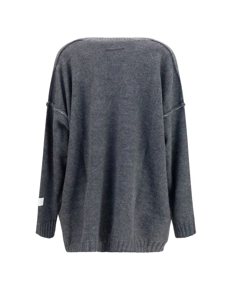 Maison Margiela Women Gray Marabou Sweatshirt Clothing Gray