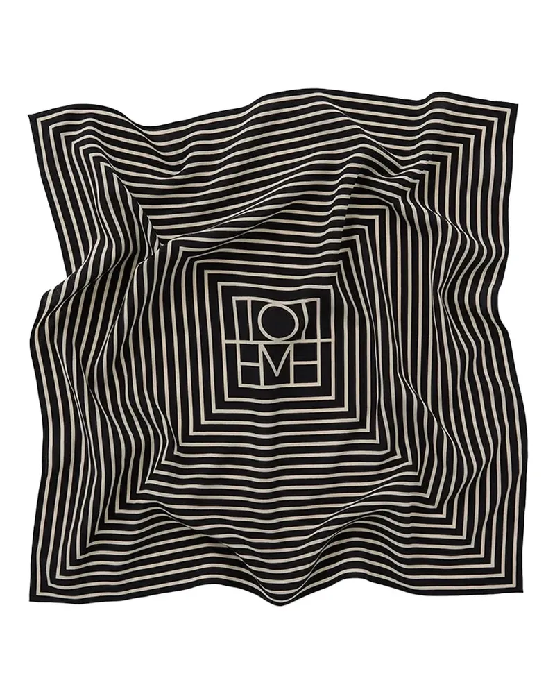 Totême Silk Square Scarf — Black Black