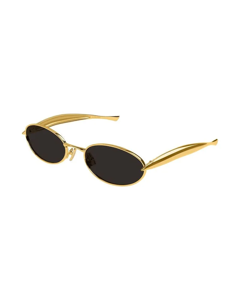 Bottega Veneta Unisex Sunglasses Metallic Metal Gold