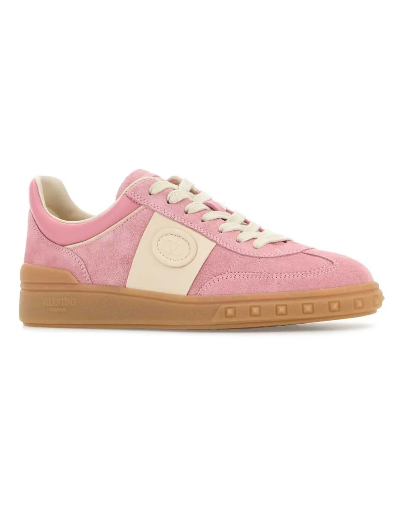 Valentino Garavani Women's Upvillage Sneaker Pink Splicalf Leather Pink