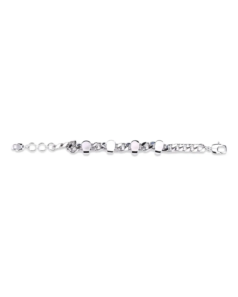 Alexander McQueen Men's Skull Bracelet Palladium Metal Bracelets Silver