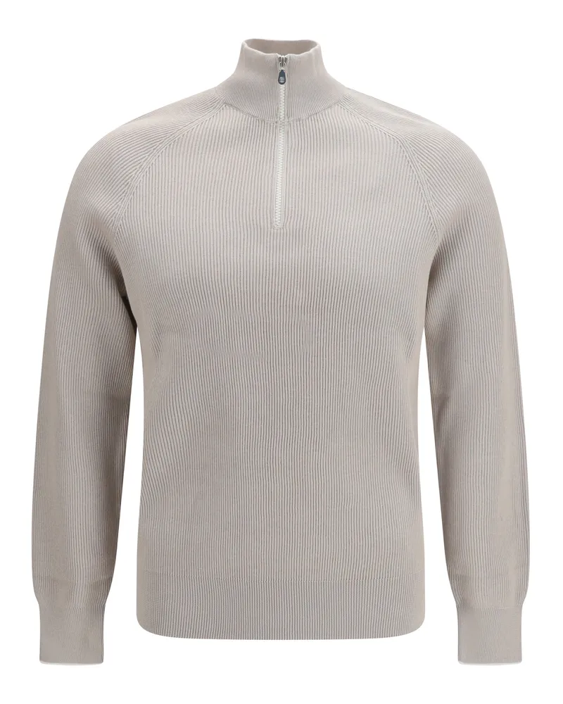 Brunello Cucinelli Men's Sweater High-Neck Cotton Jute-Panama Jute/panama Beige
