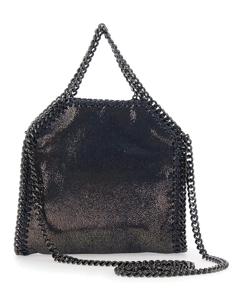 Stella McCartney Women's Tiny Tote Bag Falabella Blue Polyester Shoulder Black