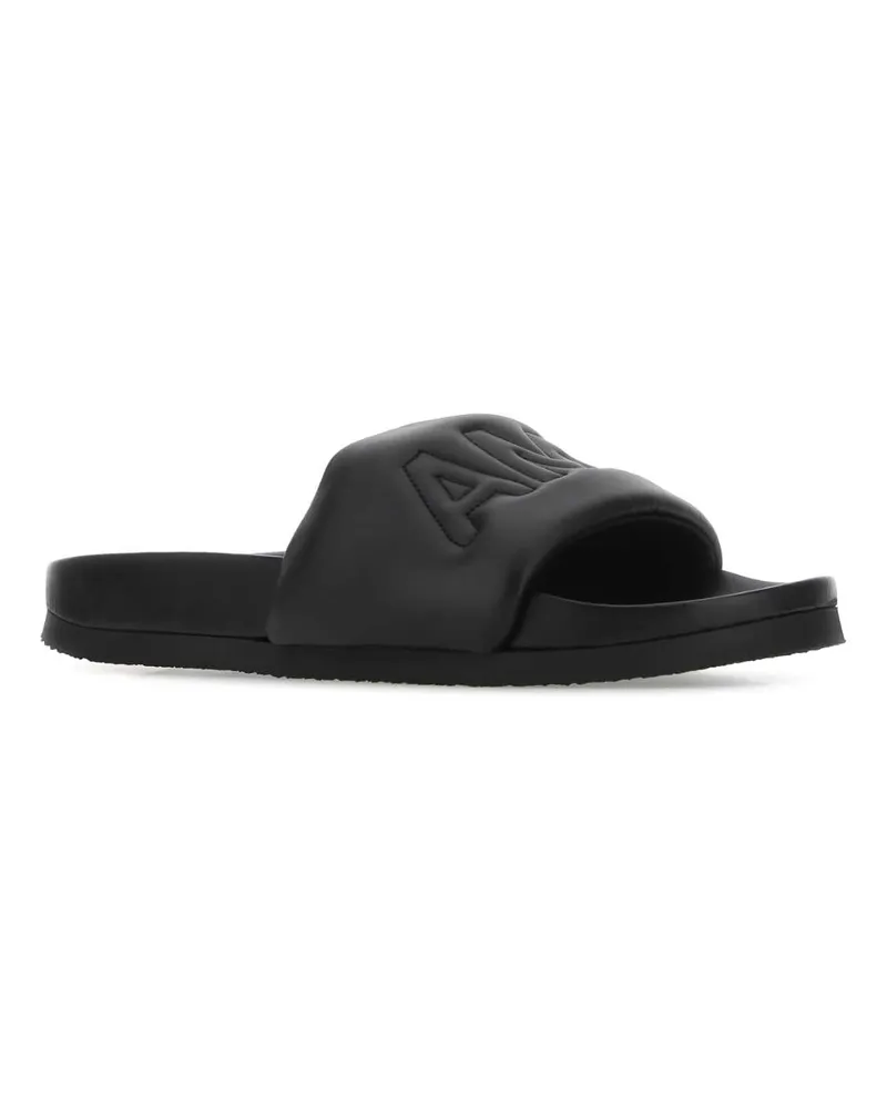 AMBUSH Men's Black Leather Slippers 1000 Flat Shoes Black