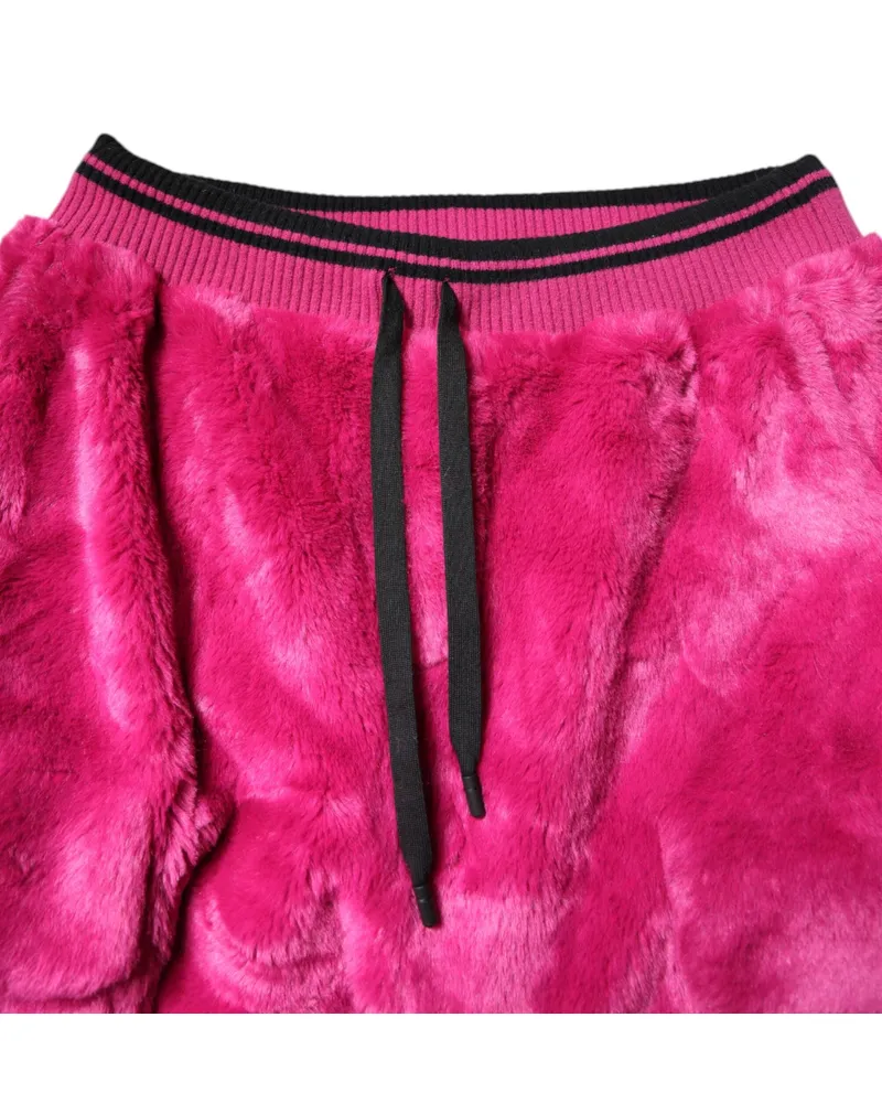 Dolce & Gabbana Men's Pink Acrylic Cargo Jogging Sweatpants Pants Polyester Pink