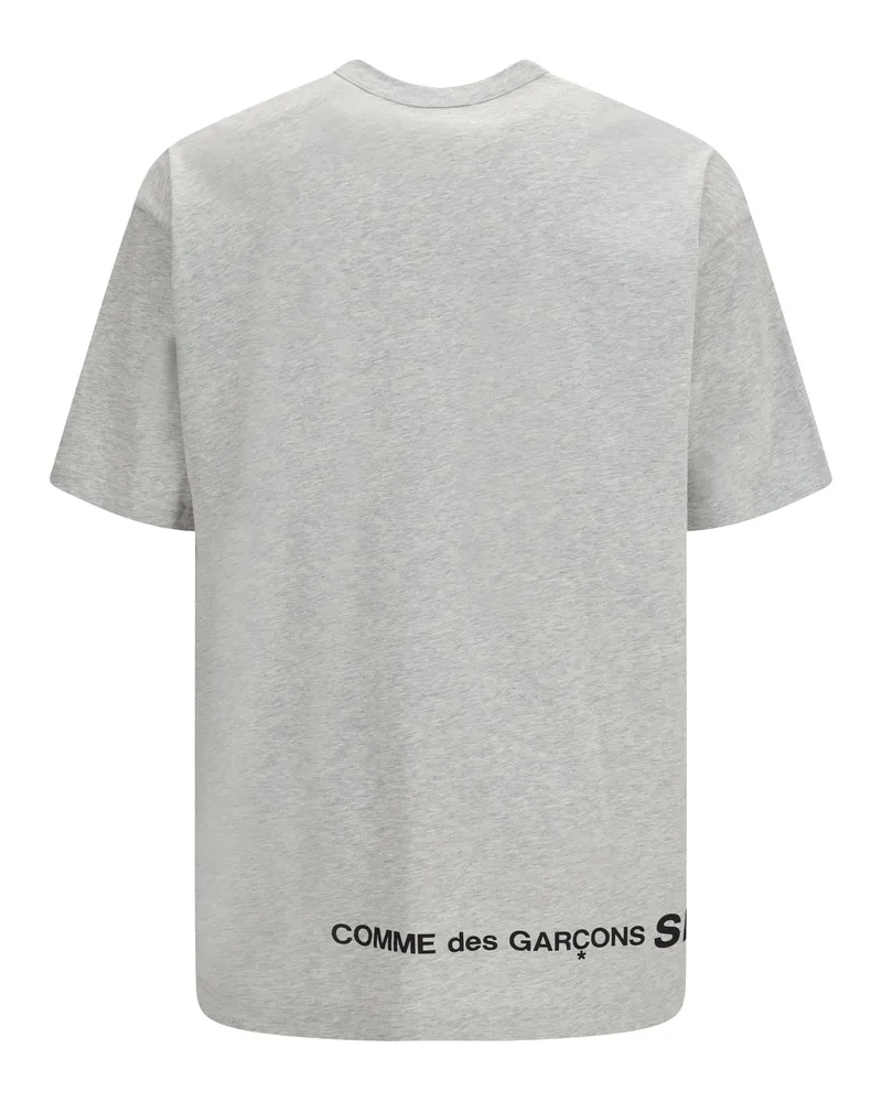 Comme des Garçons Men's Oversized Short-Sleeve Crewneck T-Shirt Top Grey Cotton T-Shirts And Polos Gray