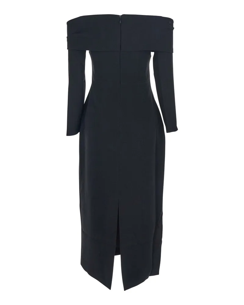 Solace London Women's Yuni Black Dress With Square Neckline Polyester Black