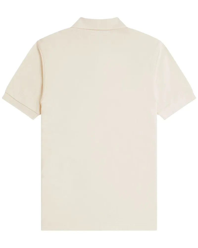 Fred Perry Logo Cotton Polo Shirt — Ivory Ivory