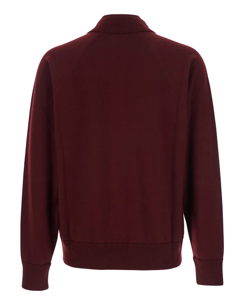 Jil Sander Virgin Wool Cardigan — Bordeaux Bordeaux