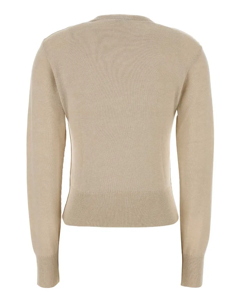 Burberry Women Sand Wool Blend Sweater Easelbeige Exterior: Cotton Nylon Maglieria Beige