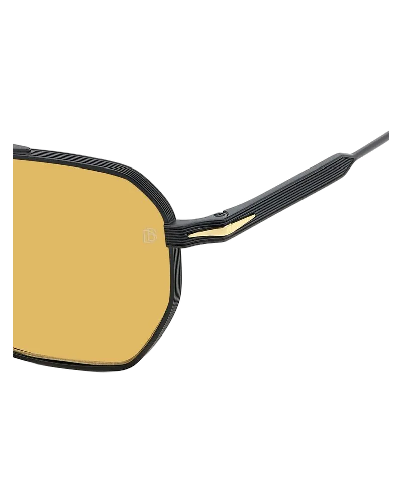David Beckham Men's Sunglasses Black Metal Gold