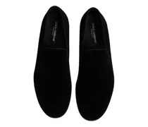 Men's Velvet Slip-On Loafer Black Viscose Cotton Silk