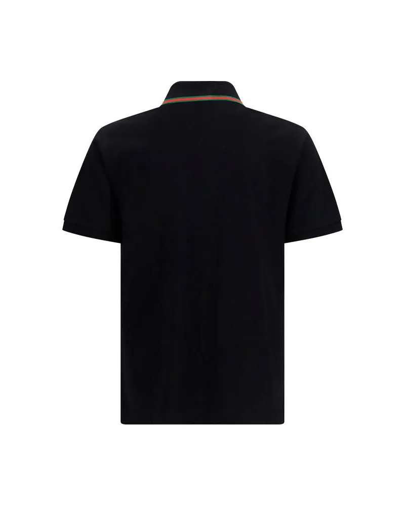 Gucci Men Black Cotton Polo Shirt Black
