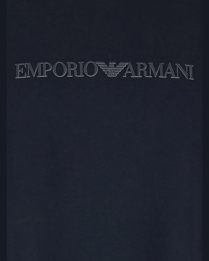 Emporio Armani Logo-Embroidered T-shirt — Navy Navy