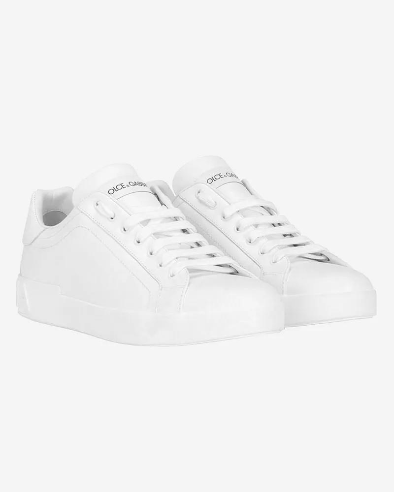 Dolce & Gabbana Men's Leather Sneakers Portofino White Trainers White