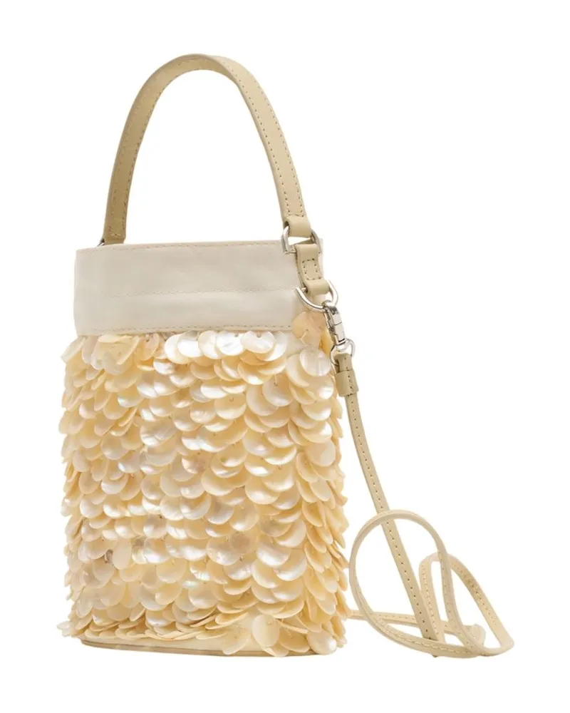 STAUD Women's Lila Mini Bag Ivory Pearls Beige