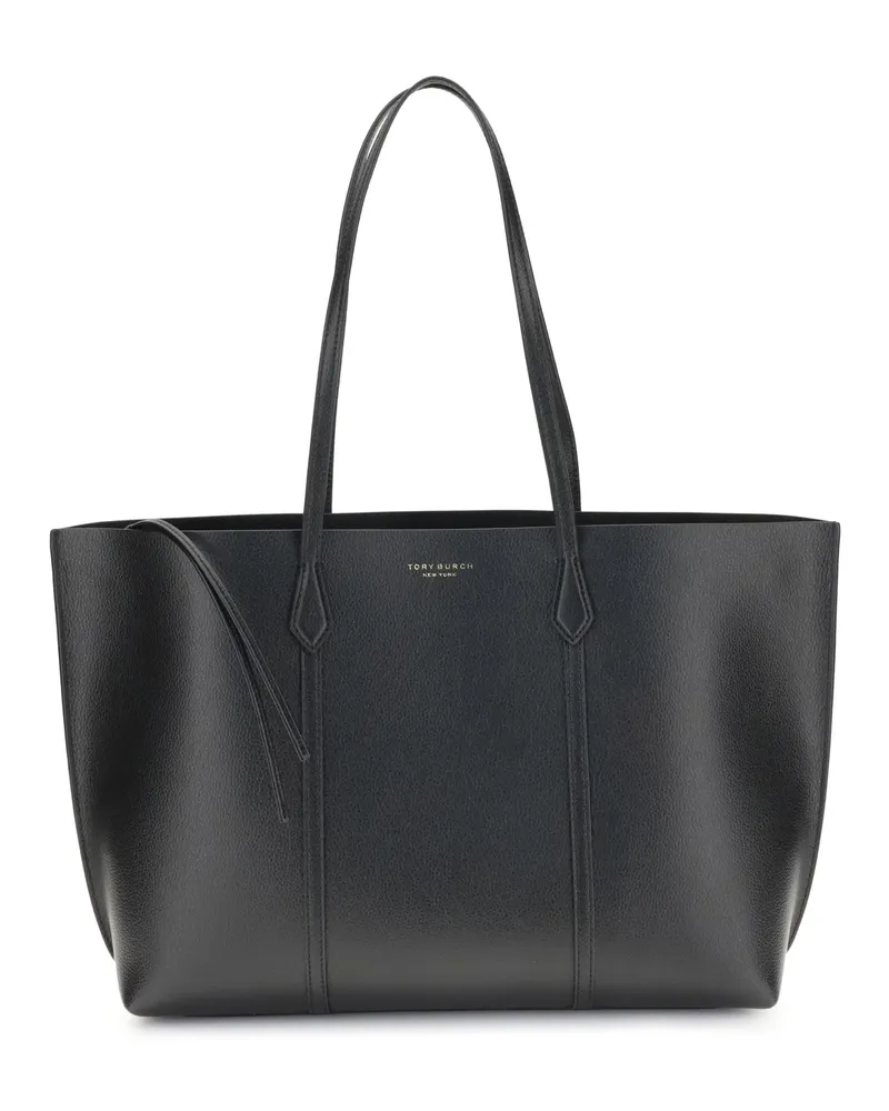 Tory Burch Women's Leather Tote Bag Perry Black Calf Handbags Hand Black