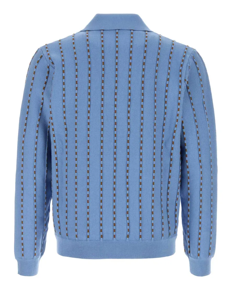 Fendi Stitching Polo — Blue Blue