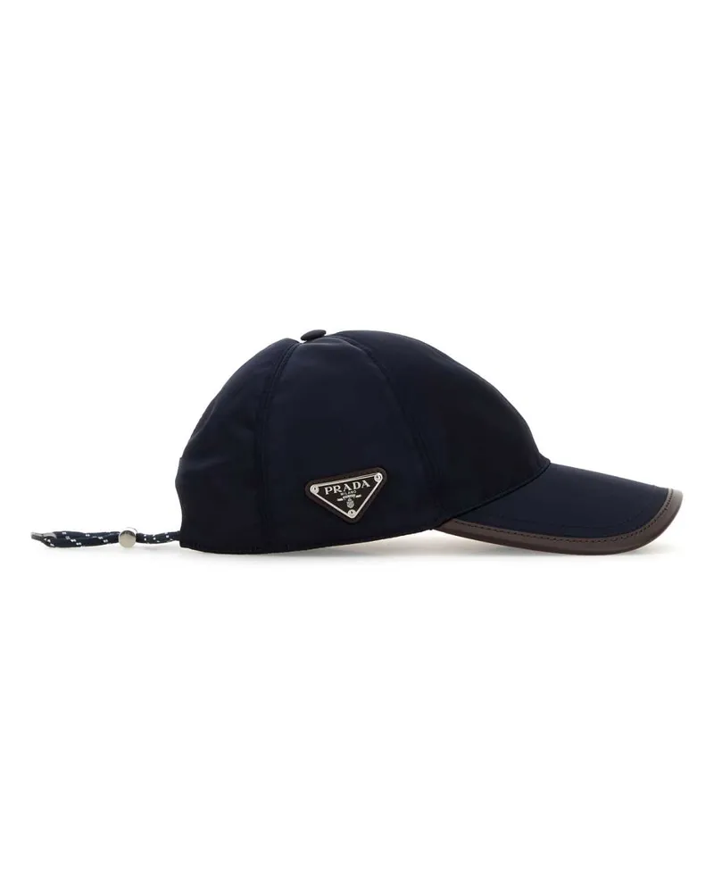 Prada Men's Navy Blue Re-Nylon Baseball Cap Bleu Cappelli Hat Navy