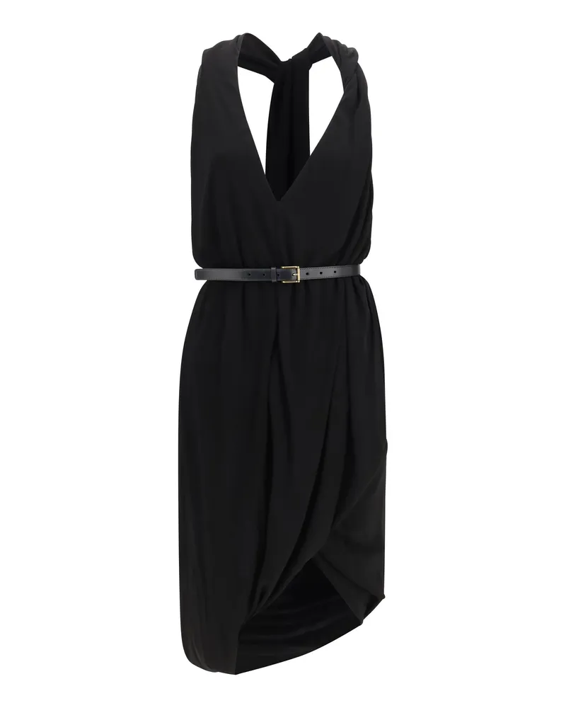 Loewe Women's Dress Draped Viscose Black Black
