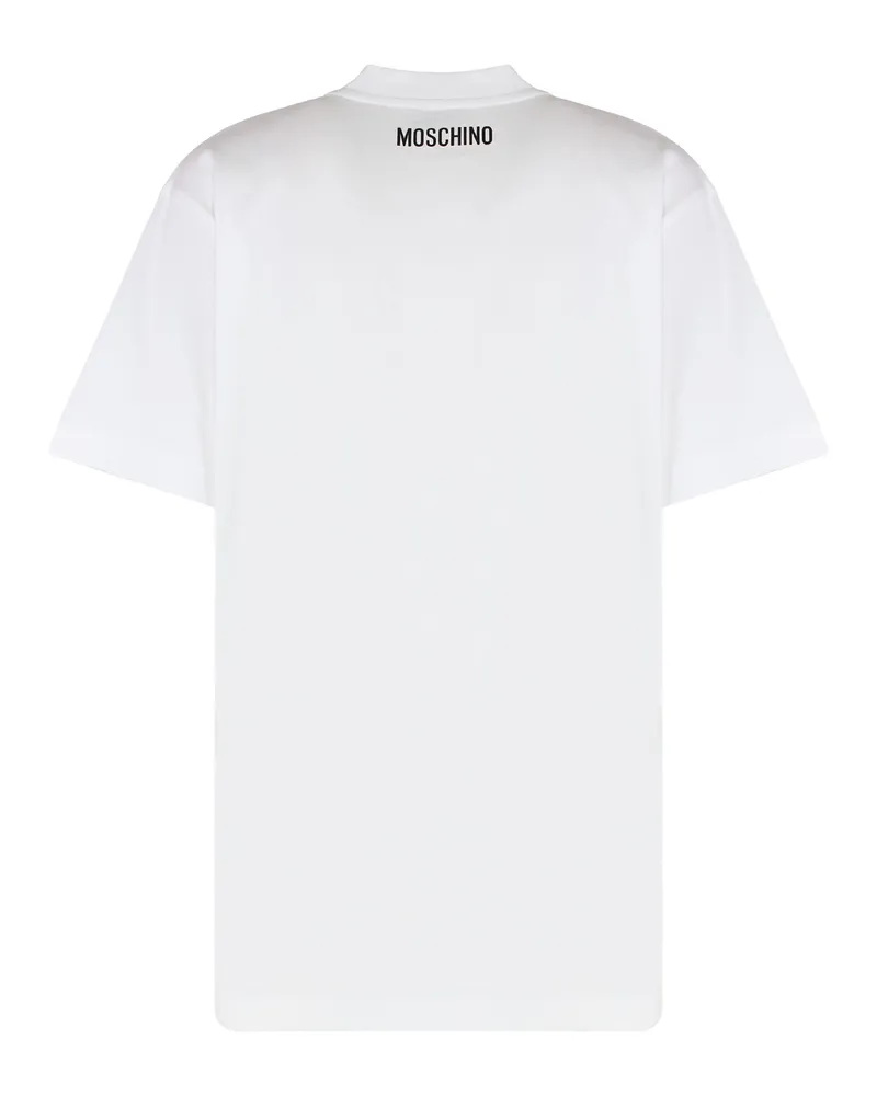 Moschino Women Crew-Neck T-Shirt Cotton Printed White T-Shirts & Jerseys White
