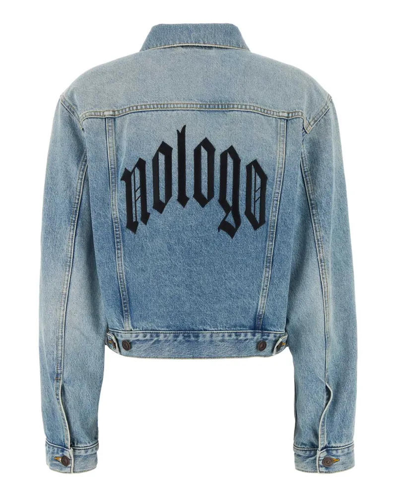 Balenciaga Women's Denim Jacket Icedblue Exterior: Cotton Giubbini Blue