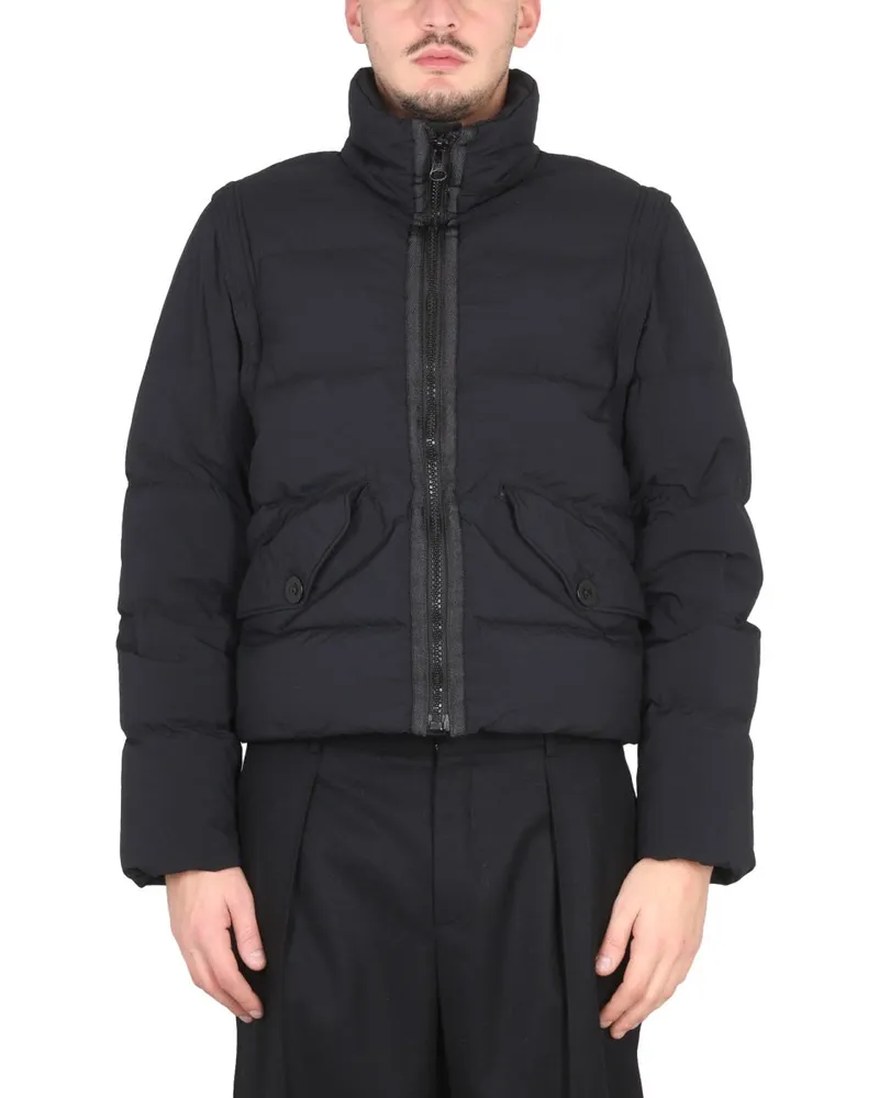 Ten c Removable Sleeves Down Jacket — Black Black