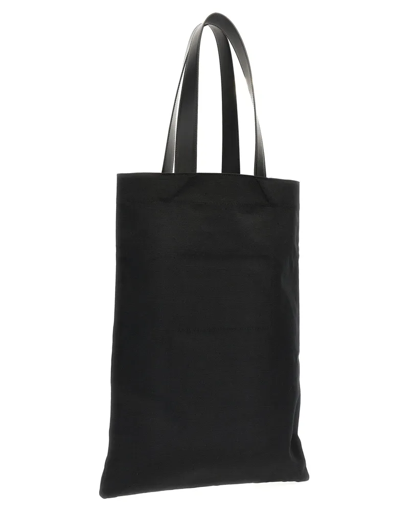 Jil Sander Logo-Print Canvas Tote Bag — Black Black