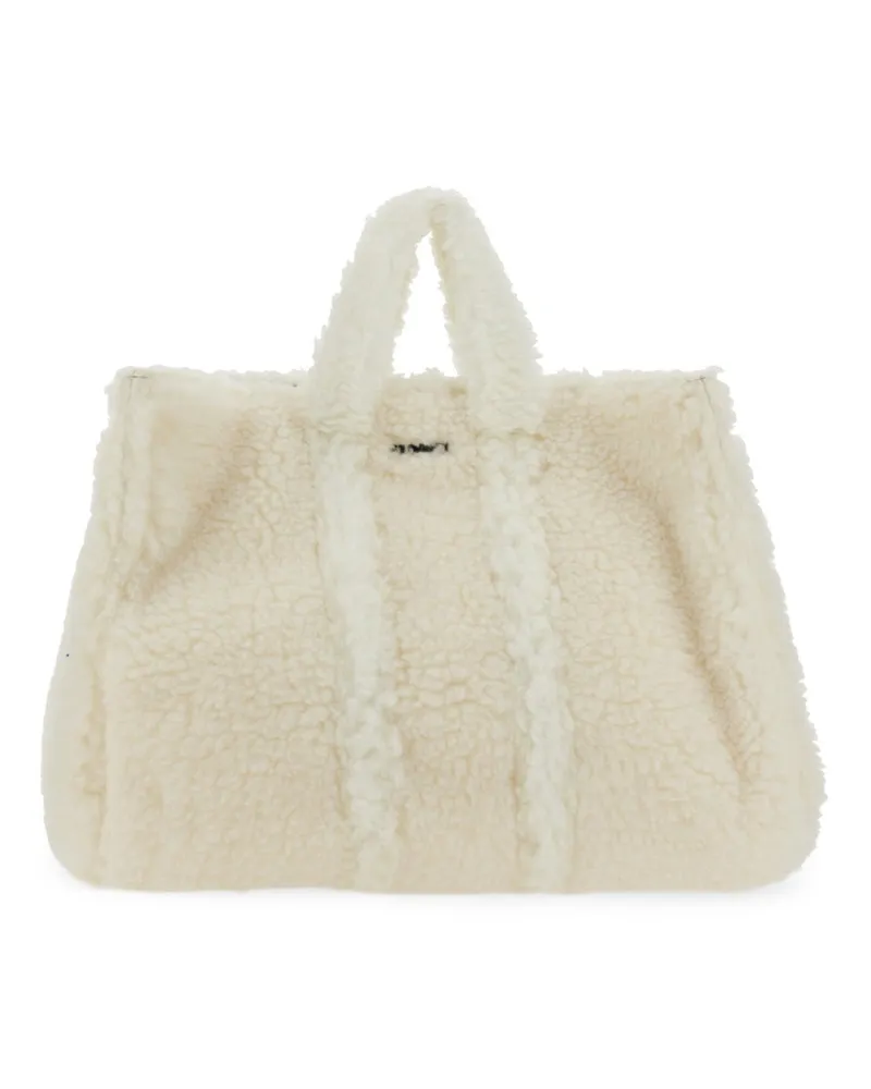 SUNNEI Unisex Teddy Fleece Bag White Polyester Handbags Hand White