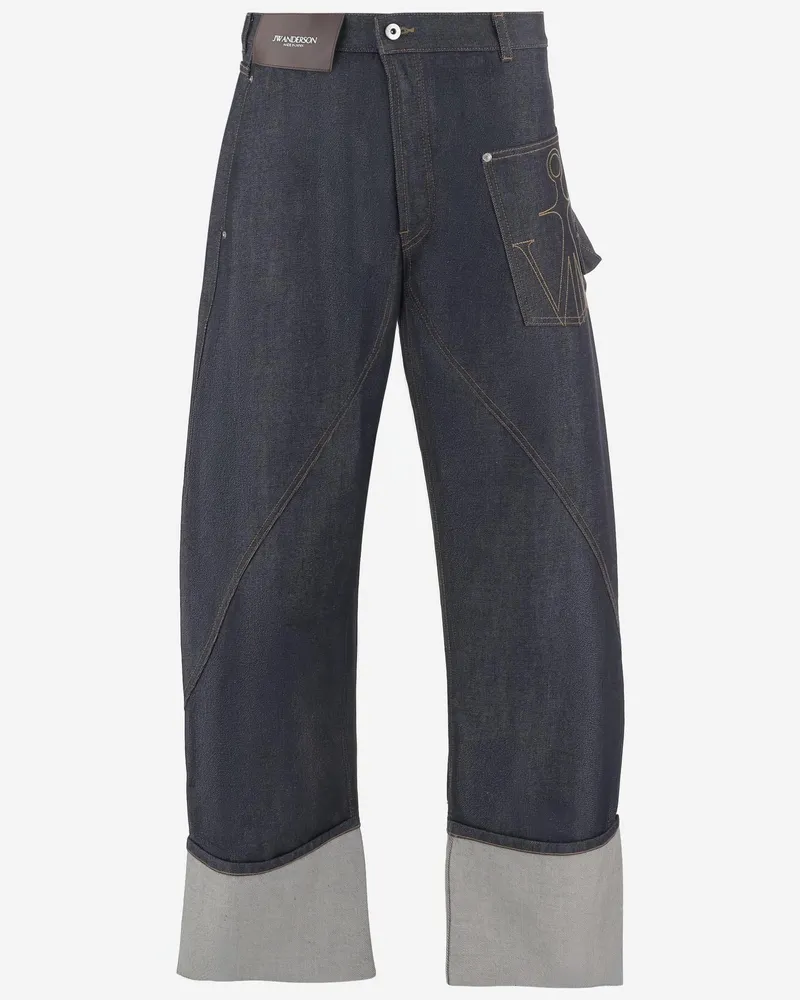 J.W.Anderson Men's Turn-Up Hem Jeans Denim Cotton Denim