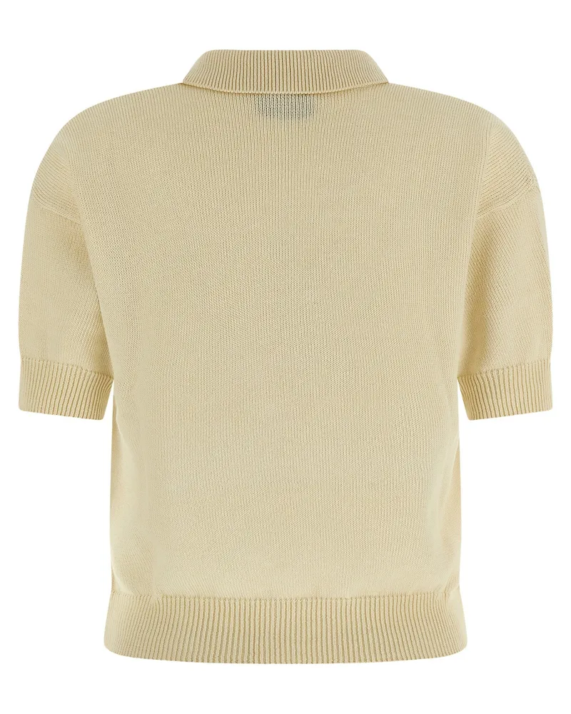 Max Mara Cotton Knit Polo — Beige Beige
