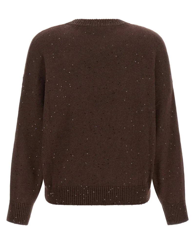 Brunello Cucinelli Diamante Sweater — Brown Brown