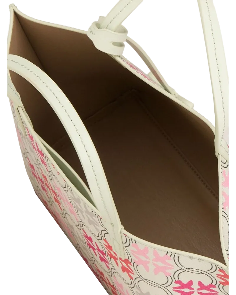 Pinko Women's Shopper Bag White-Fuchsia-Red Genuine Leather - Shopper-Bags White/fuchsia/red White