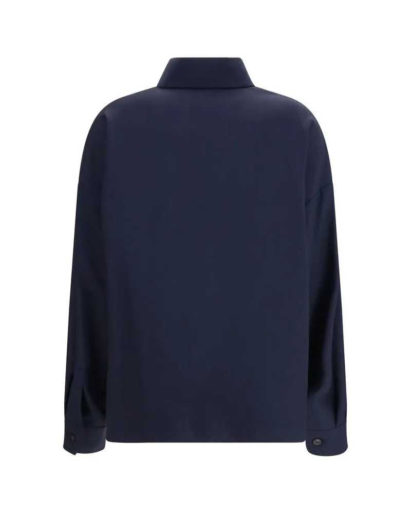 Max Mara Women's Blue Wool Oves Aries Jacket Clothing Navy