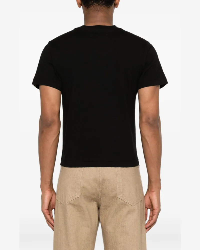extreme cashmere Striped Cotton-Cashmere T-Shirt — Black Black
