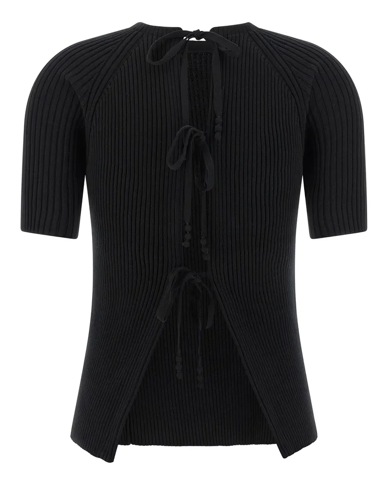 Tory Burch Women Black Cotton Cardigan Clothing Black