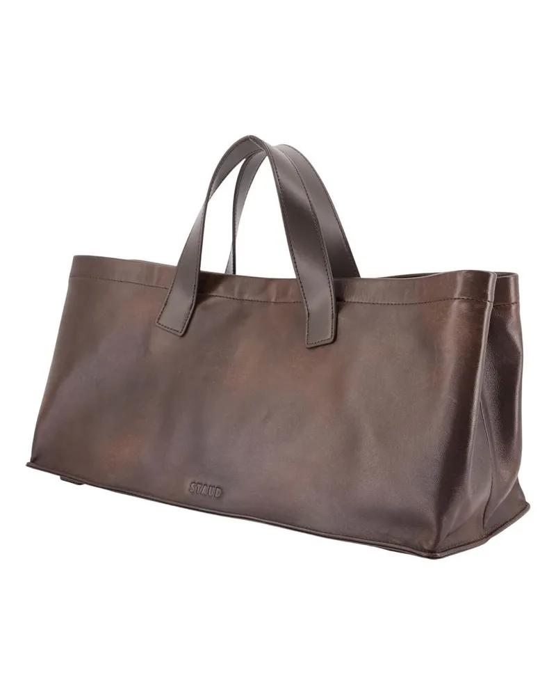 STAUD Women's Port Bag Leather Brown Lambskin Handbags-purses Brown