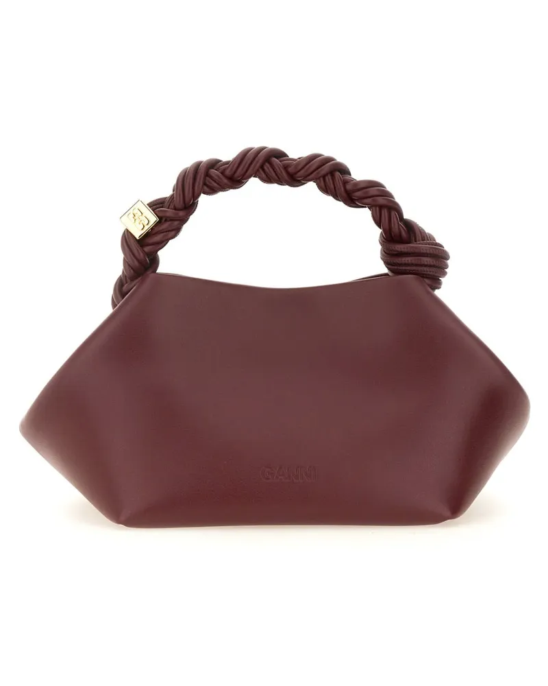 Ganni Women's Leather Handbag Bou Bordeaux Recycled Handbags Hand Bags Bordeaux