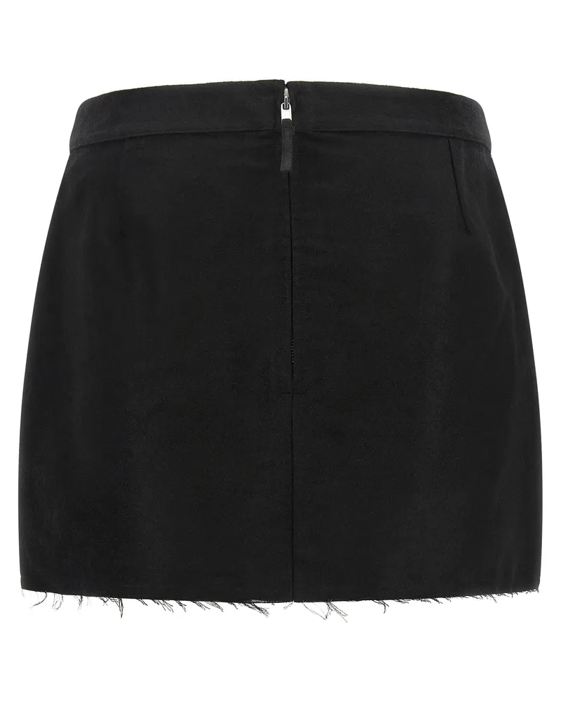 Rick Owens Women's Black Ramie Long Skirt Black