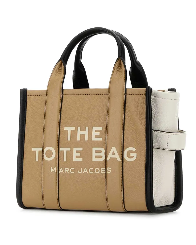 Marc Jacobs Women's Two-Tone Leather Small The Tote Bag Handbag Camelmulti Borse A Mano Beige