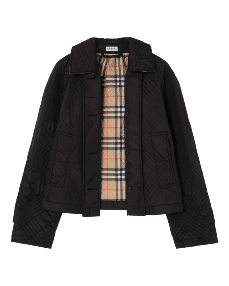 Burberry Check Jacket — Black Black