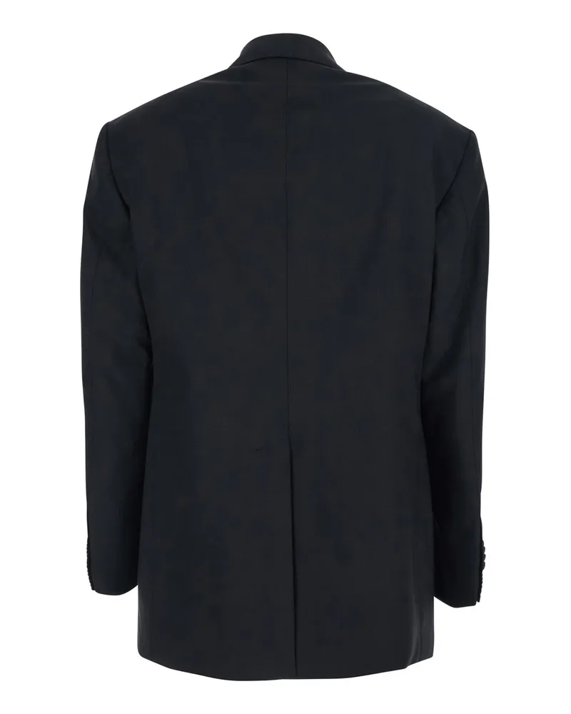 Tagliatore Women's Black Double Breasted Wool Jacket Virgin Blazers Black