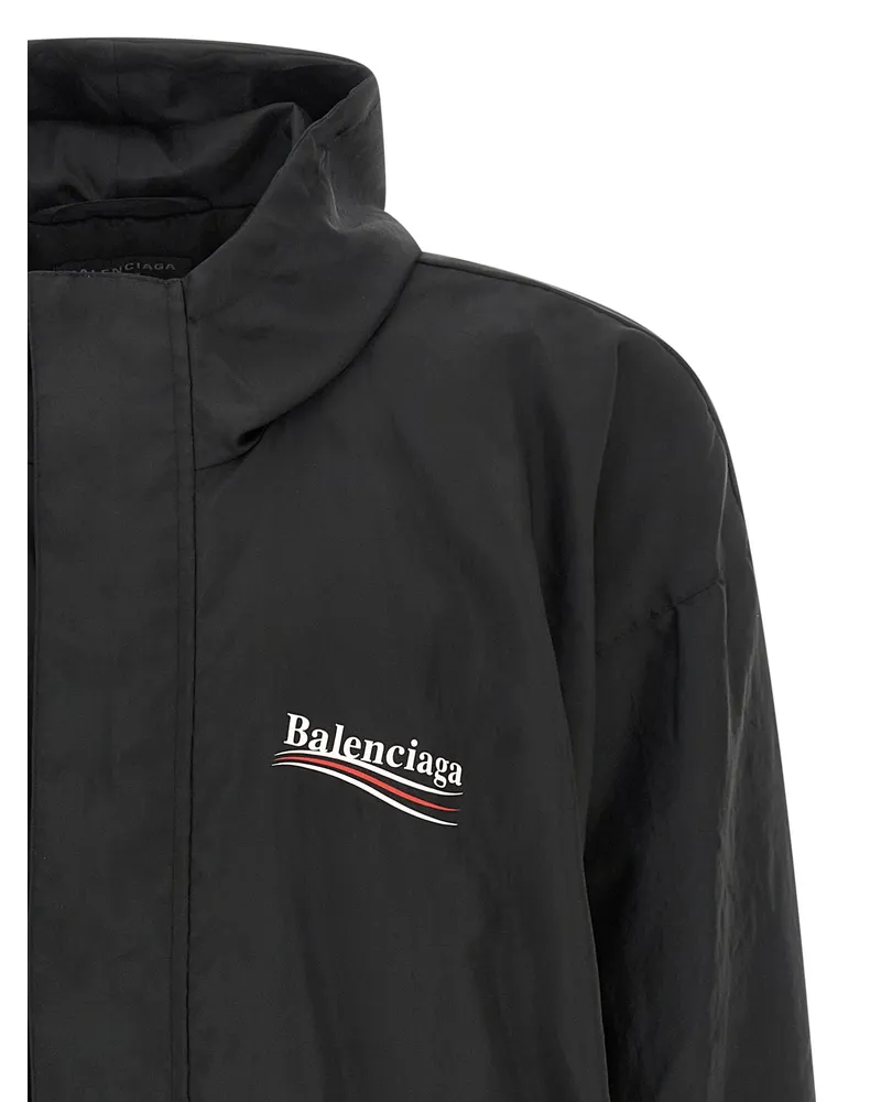 Balenciaga Men's Black Polyester Shell Jacket Clothing Black